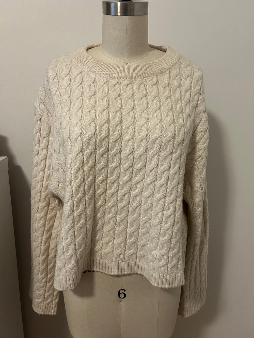 Boxy cable knit sweater